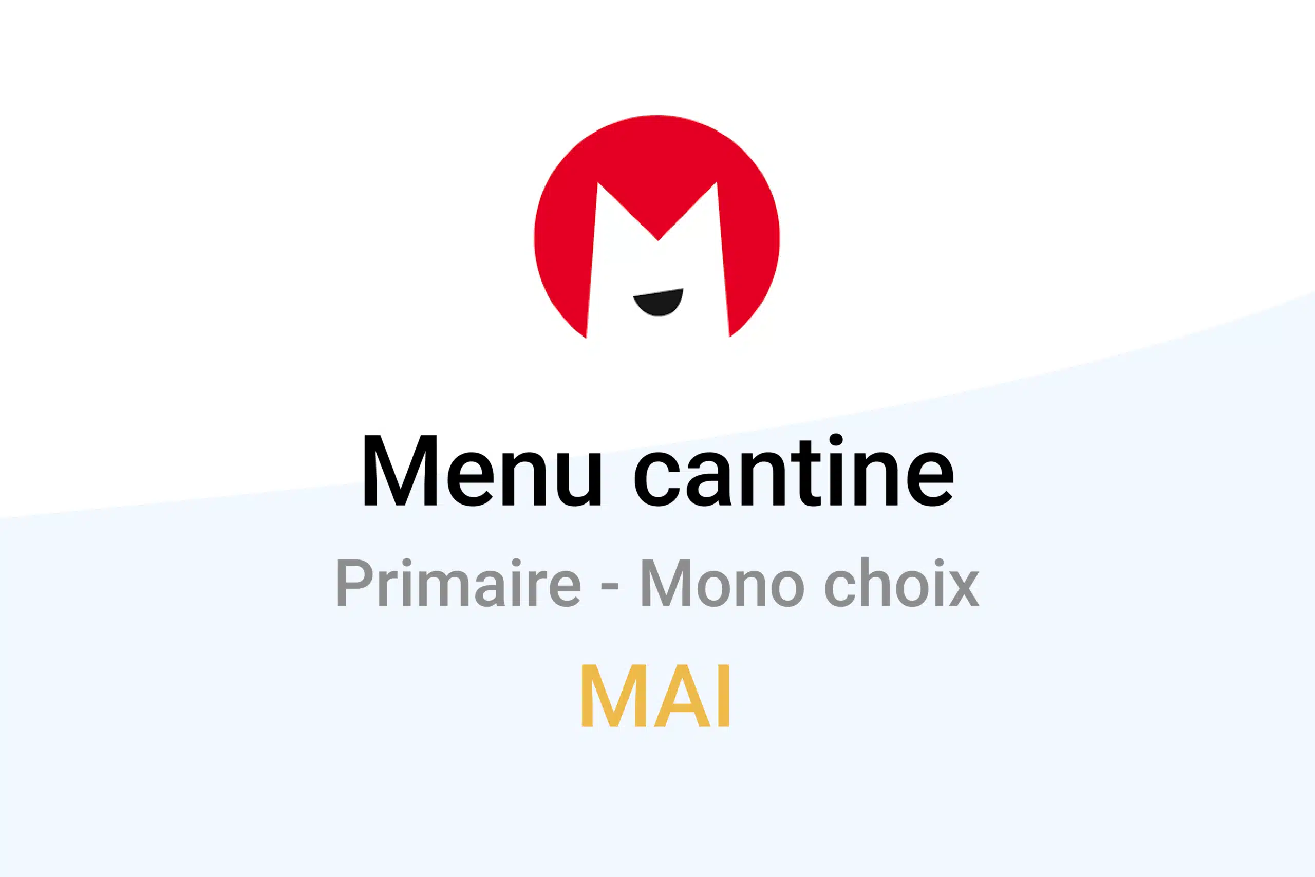 Menu cantine primaire – Mai (cycle de menus scolaires)